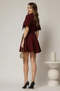 Rochie DY Fashion scurta bordo cu guler ascutit si nasturi, 2, dyfashion.ro