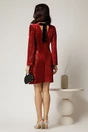 Rochie DY Fashion scurta bordo din catifea cu paiete si funda la spate, 2, dyfashion.ro