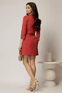 Rochie DY Fashion scurta caramizie cu inchidere cu nasturi si curea in talie, 2, dyfashion.ro