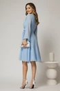 Rochie DY Fashion scurta din voal bleu cu decolteu petrecut si cordon in talie, 2, dyfashion.ro