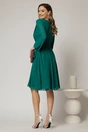 Rochie DY Fashion scurta din voal verde cu decolteu petrecut si cordon in talie, 2, dyfashion.ro