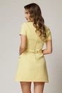 Rochie DY Fashion scurta galbena cu maneca scurta si curea in talie, 2, dyfashion.ro
