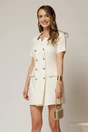 Rochie DY Fashion scurta ivoar tip sacou cu maneci scurte, 1, dyfashion.ro