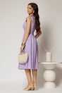 Rochie DY Fashion scurta lila din poplin cu funde pe umeri, 2, dyfashion.ro