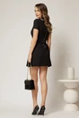 Rochie DY Fashion scurta neagra cu maneca scurta si curea in talie, 2, dyfashion.ro