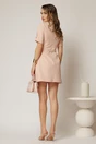 Rochie DY Fashion scurta roz cu buzunare pe fusta si maneci scurte, 2, dyfashion.ro