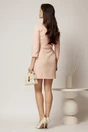 Rochie DY Fashion scurta roz cu inchidere cu nasturi si curea in talie, 2, dyfashion.ro