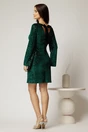 Rochie DY Fashion scurta verde din catifea cu paiete si funda la spate, 2, dyfashion.ro