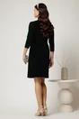 Rochie DY Fashion scurta verde din catifea fixa cu funda perla, 2, dyfashion.ro