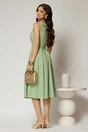 Rochie DY Fashion scurta verde fistic din poplin cu funde pe umeri, 2, dyfashion.ro