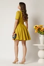 Rochie DY Fashion scurta verde lime in clos cu funda in talie, 2, dyfashion.ro