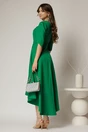 Rochie DY Fashion verde asimetrica cu maneci lalea si aplicatie pe talie, 2, dyfashion.ro