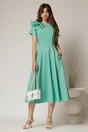 Rochie DY Fashion verde clos cu trandafir la umar si cordon detasabil, 3, dyfashion.ro