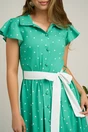 Rochie DY Fashion verde cu buline si cordon in talie, 3, dyfashion.ro