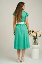 Rochie DY Fashion verde cu buline si cordon in talie, 2, dyfashion.ro