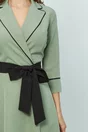 Rochie Dy Fashion verde cu bust petrecut si cordon  in talie