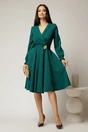Rochie DY Fashion verde cu decolteu petrecut si catarama aurie, 3, dyfashion.ro