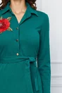 Rochie Dy Fashion verde cu floare brodata