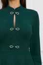 Rochie Dy Fashion verde cu funde decorative la bust