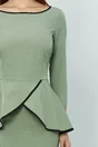 Rochie Dy Fashion verde cu peplum in talie