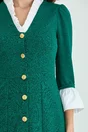 Rochie Dy Fashion verde cu poplin la decolteu