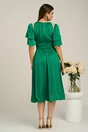 Rochie DY Fashion verde cu volane la maneci si decupaj la decolteu, 2, dyfashion.ro