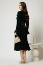 Rochie DY Fashion verde din catifea cu perlute la decolteu si cordon detasabil, 2, dyfashion.ro