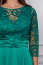 Rochie Dy Fashion verde din satin cu bust din dantela