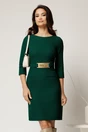 Rochie DY Fashion verde din tweed cu catarama si strasuri in talie, 1, dyfashion.ro