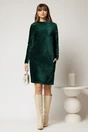 Rochie DY Fashion verde dreapta din catifea velurata, 3, dyfashion.ro