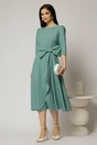 Rochie DY Fashion verde fistic cu funda ampla in talie, 3, dyfashion.ro