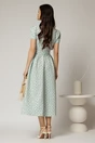 Rochie DY Fashion verde menta cu buline cu decolteu petrecut si cordon in talie, 2, dyfashion.ro