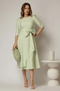 Rochie DY Fashion verde menta cu funda ampla in talie, 3, dyfashion.ro