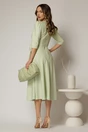Rochie DY Fashion verde menta cu funda ampla in talie, 2, dyfashion.ro