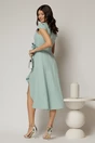 Rochie DY Fashion verde menta midi cu volanas pe fusta si detaliu amplu foral, 2, dyfashion.ro