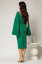 Rochie DY Fashion verde midi cu manecile lungi crapate si aplicatii la bust, 2, dyfashion.ro