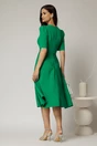 Rochie DY Fashion verde midi cu pliuri pe fusta si design cu detaliu la bust, 2, dyfashion.ro