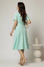 Rochie DY Fashion verde mint cu funde pe bust si maneci scurte, 2, dyfashion.ro