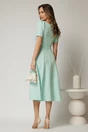 Rochie DY Fashion verde mint midi cu detaliu talie si decupaj la decolteu, 2, dyfashion.ro