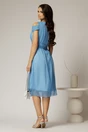Rochie eleganta bleu din voal cu croi fluid, 2, dyfashion.ro