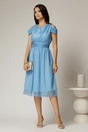Rochie eleganta bleu din voal cu croi fluid, 3, dyfashion.ro