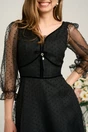 Rochie eleganta de ocazie din organza neagra cu picatele