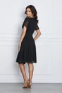 Rochie eleganta din voal neagra cu glitter auriu  in talie si la decolteu