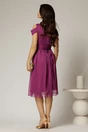 Rochie eleganta magenta din voal cu croi fluid, 2, dyfashion.ro