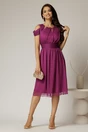Rochie eleganta magenta din voal cu croi fluid, 3, dyfashion.ro