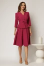 Rochie eleganta magenta tip sacou cu peplum, 3, dyfashion.ro