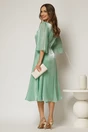 Rochie eleganta verde din voal peliculizat cu decolteu cu decupaj, 2, dyfashion.ro