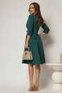 Rochie eleganta verde petrol tip sacou cu peplum, 2, dyfashion.ro