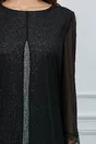 Rochie Elena cu reflexii verzi si aplicatie din voal negru