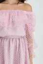 Rochie Ella Collection Antonia roz din tull cu buline catifelate
